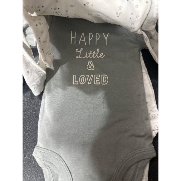 Carter’s 6 Month 6 Pk of Long-Sleeve Bodysuit Gray & White Moon and Back - Picture 5 of 6